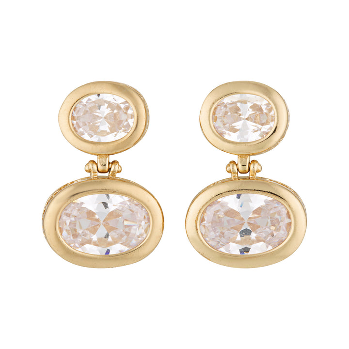 LIA DROP EARRINGS — White Gold / Yellow Gold, Diamond / Sapphire / Topaz / Aquamarine