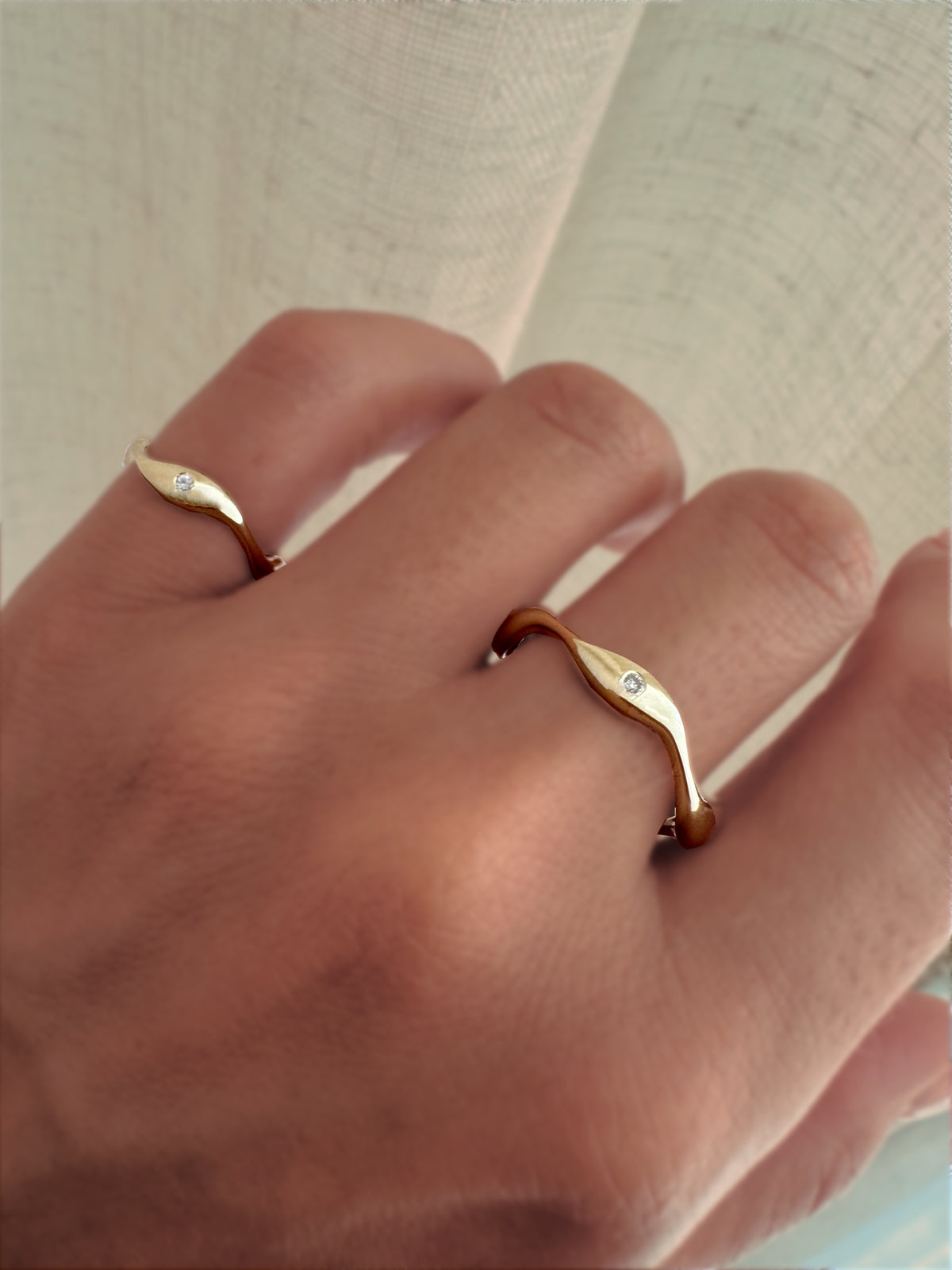 DIAMOND BESTIE RING — White Gold / Yellow Gold / Sterling Silver, Diamond