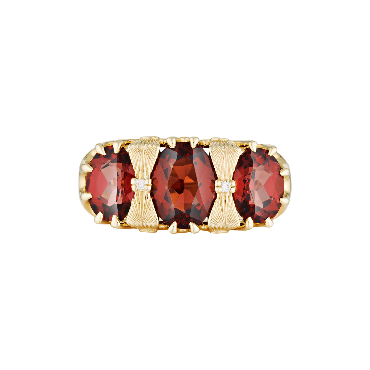 EMBER RING — Yellow Gold, Diamond / Garnet