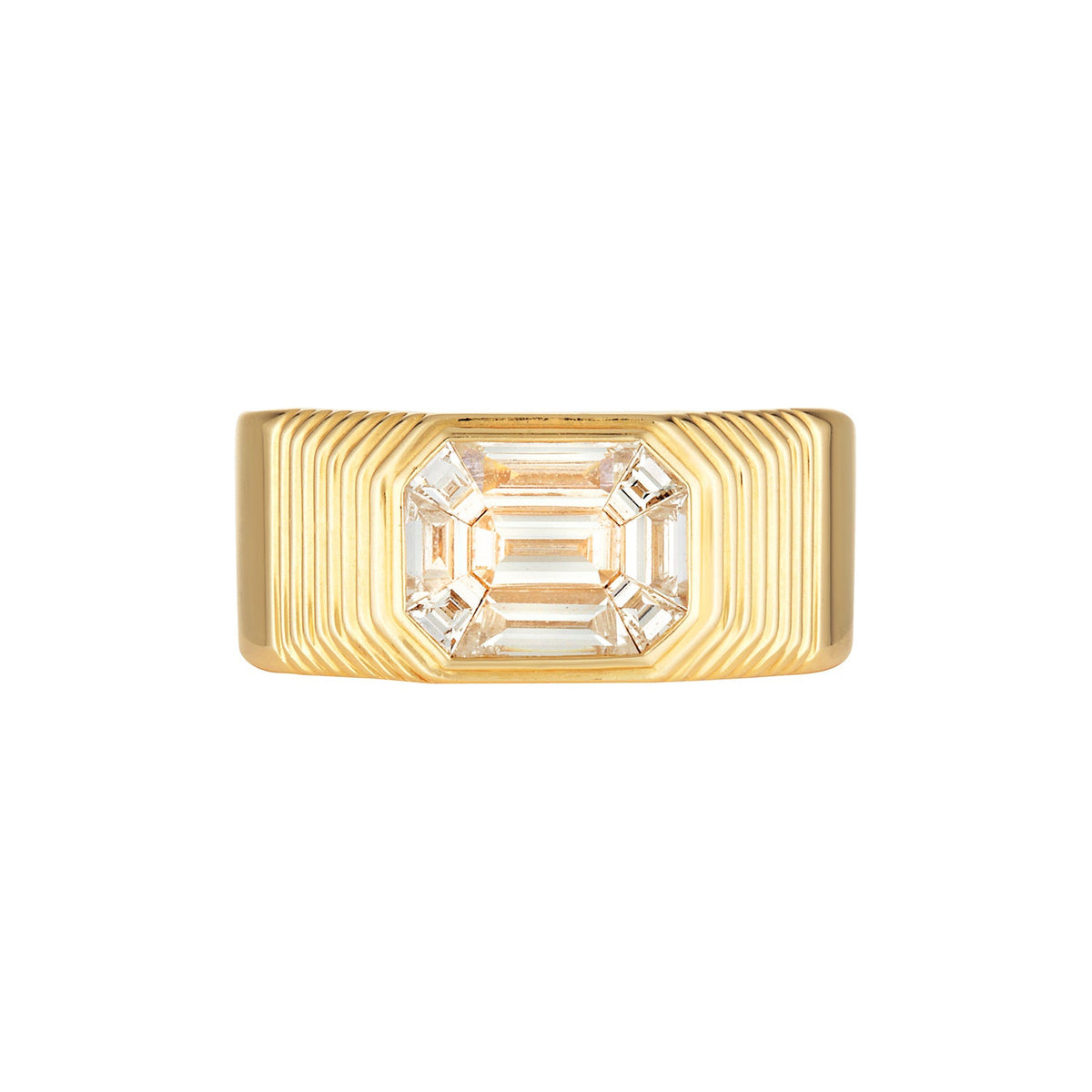 HALO RING — White Gold / Yellow Gold, Diamond / Emerald