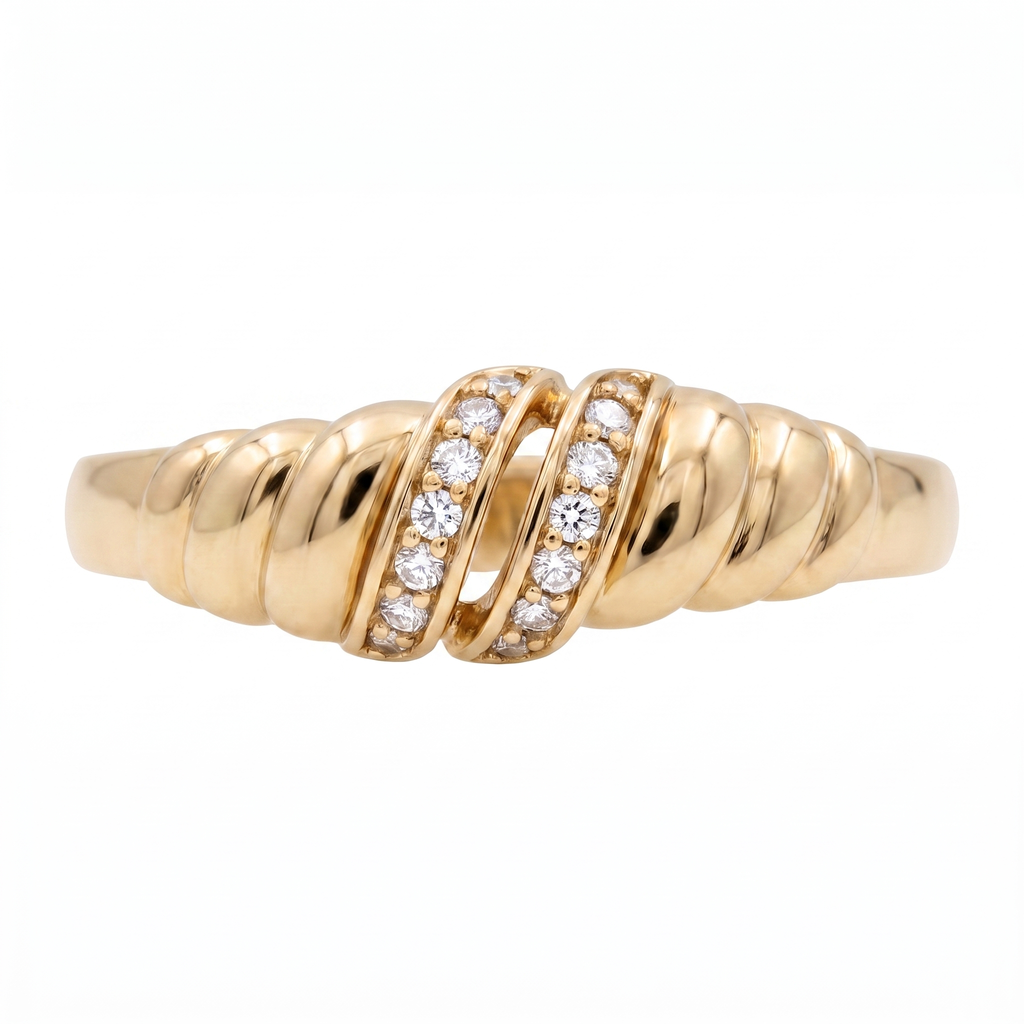 Twirl Ring in 9k yellow gold, front view