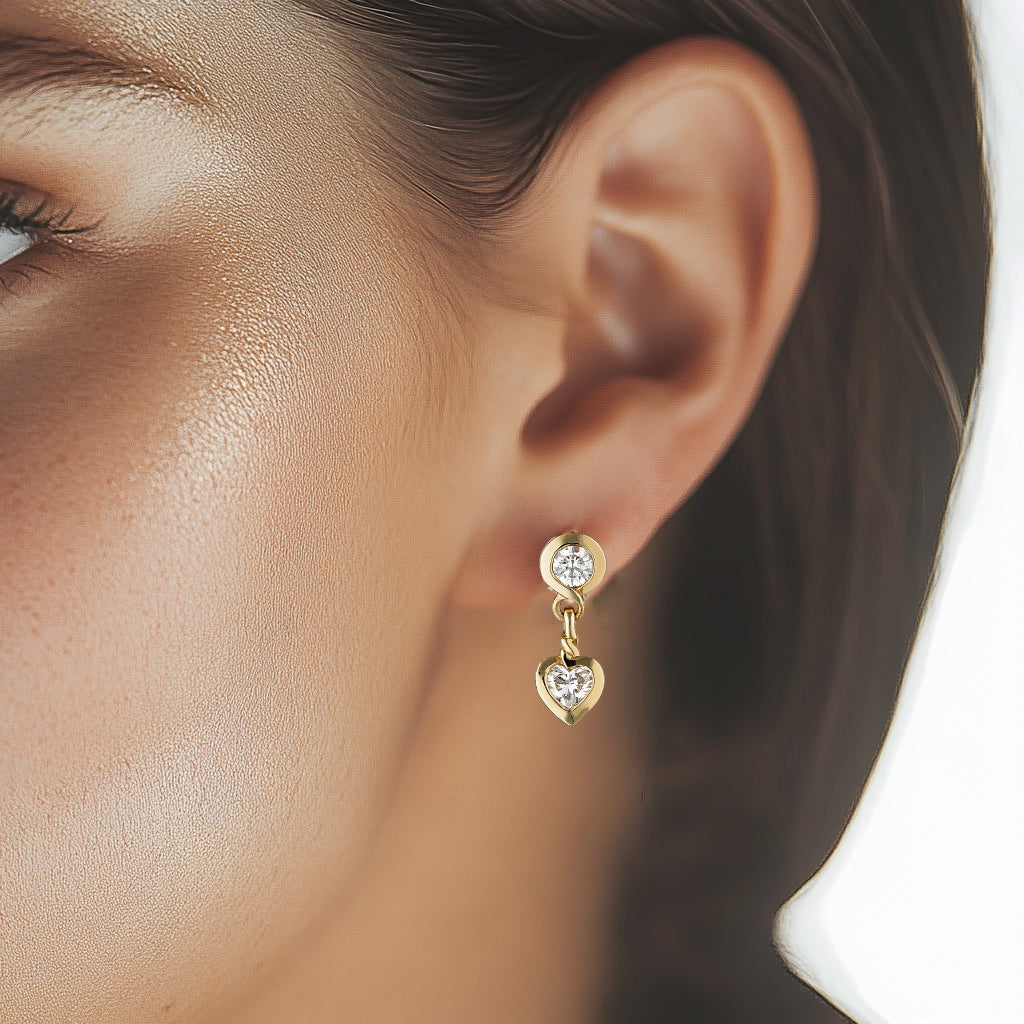 JULIET DROP EARRINGS — White Gold / Yellow Gold / Sterling Silver, Diamond / Moissanite