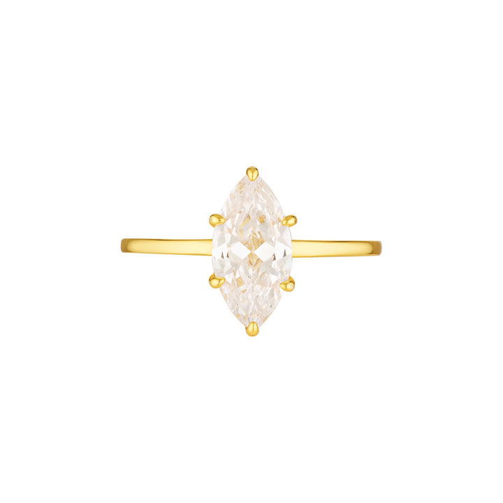NOVA SOLITAIRE RING — White Gold / Yellow Gold, Diamond