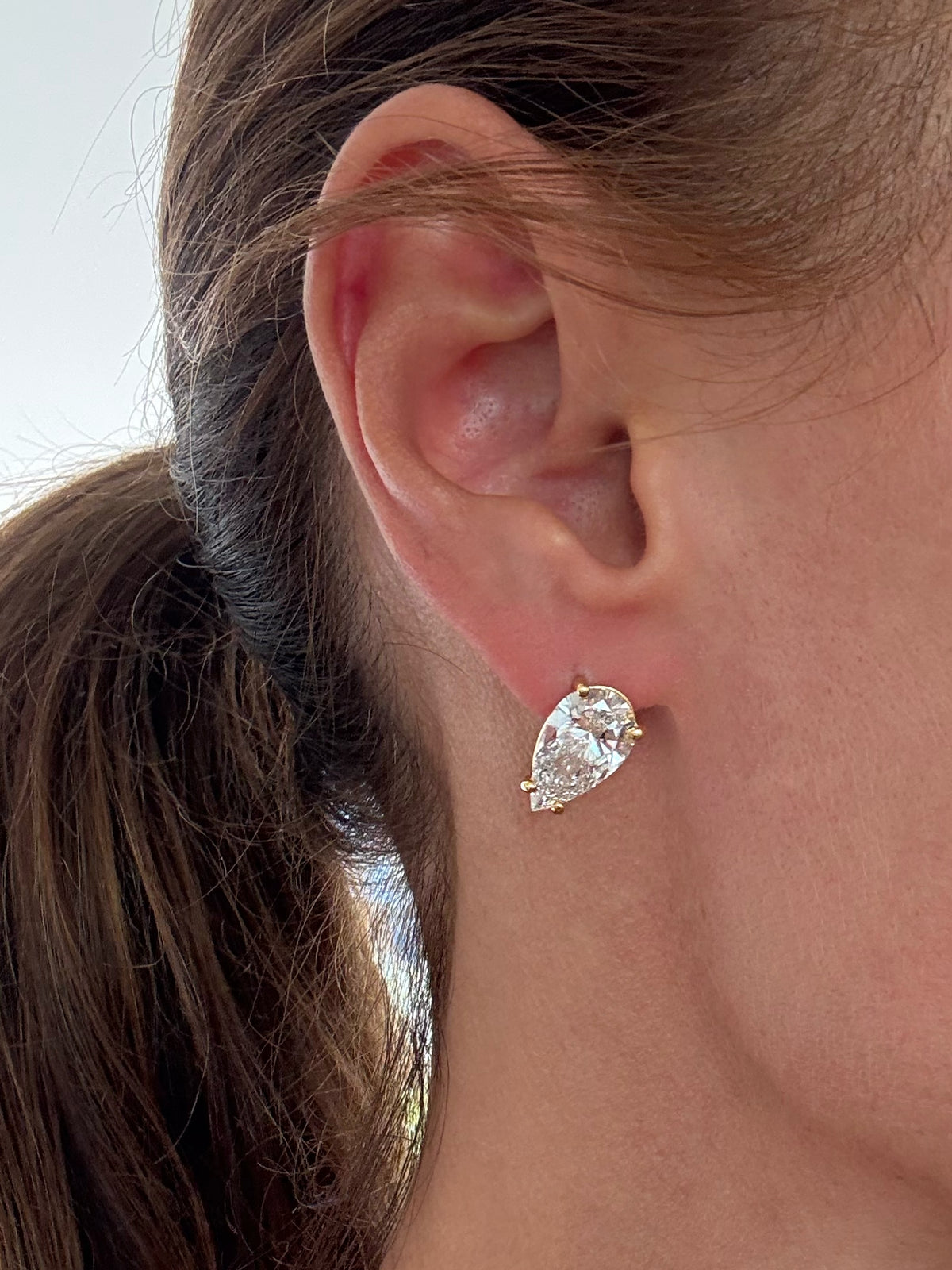 PIPPA STUDS -Yellow and White Gold — White Gold / Yellow Gold, Diamond / Moissanite