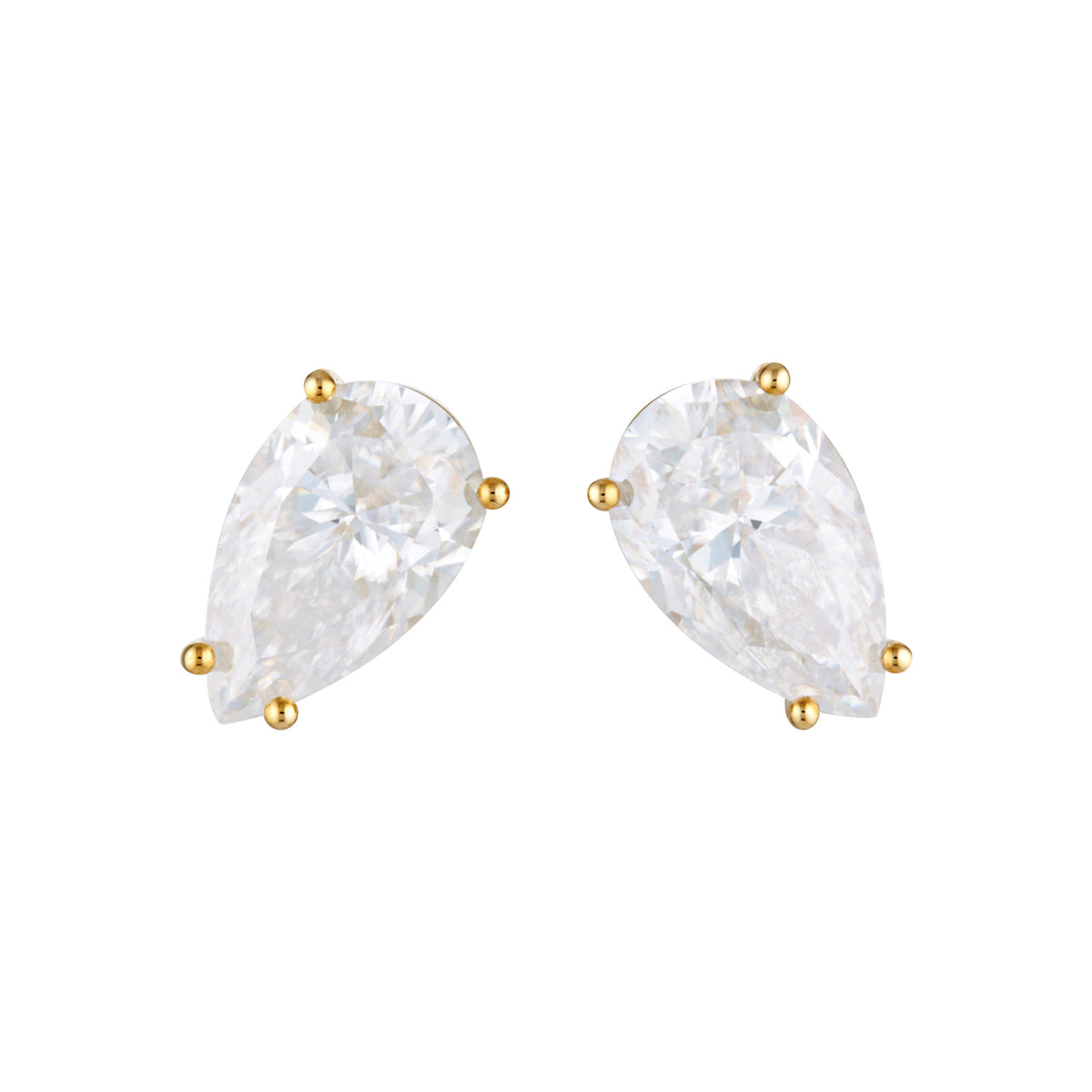 PIPPA STUDS -Yellow and White Gold — White Gold / Yellow Gold, Diamond / Moissanite