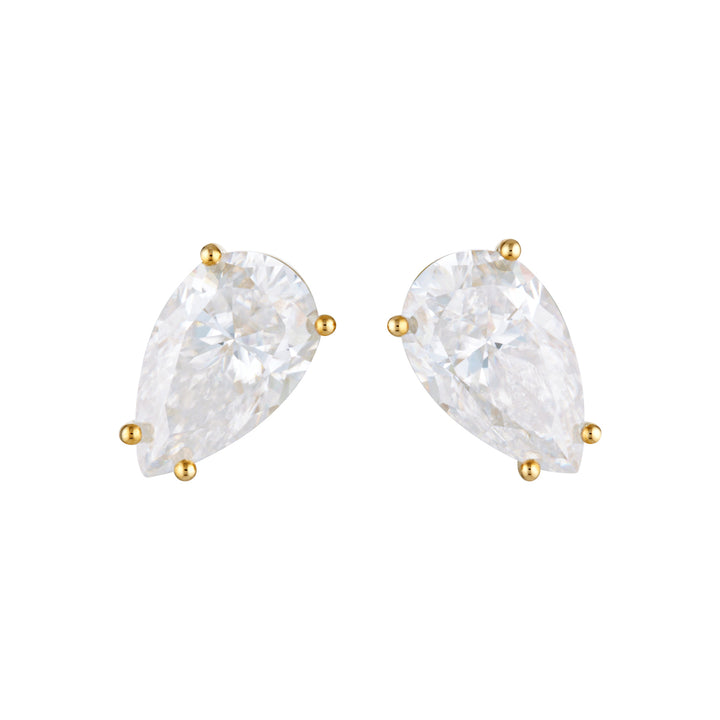PIPPA STUDS -Yellow and White Gold — White Gold / Yellow Gold, Diamond / Moissanite