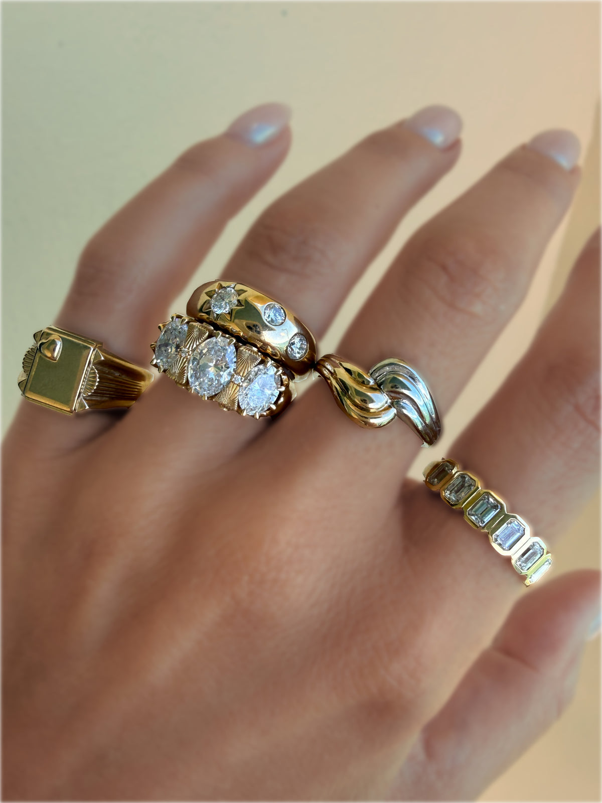 SWIRL RING — White Gold / Yellow Gold