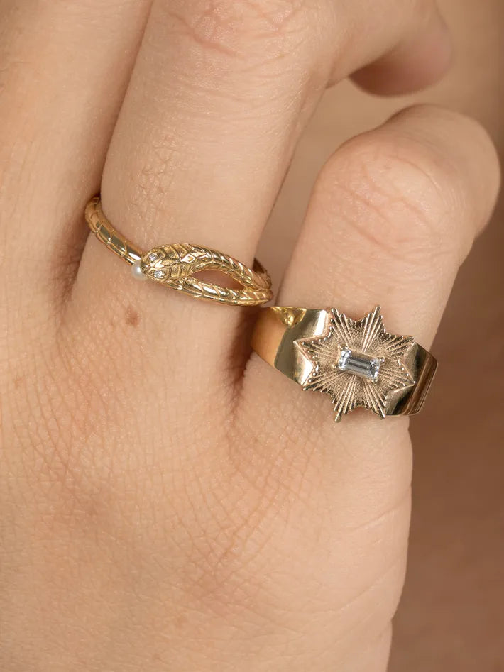 STARDUST RING — White Gold / Yellow Gold / Sterling Silver, Diamond / Sapphire