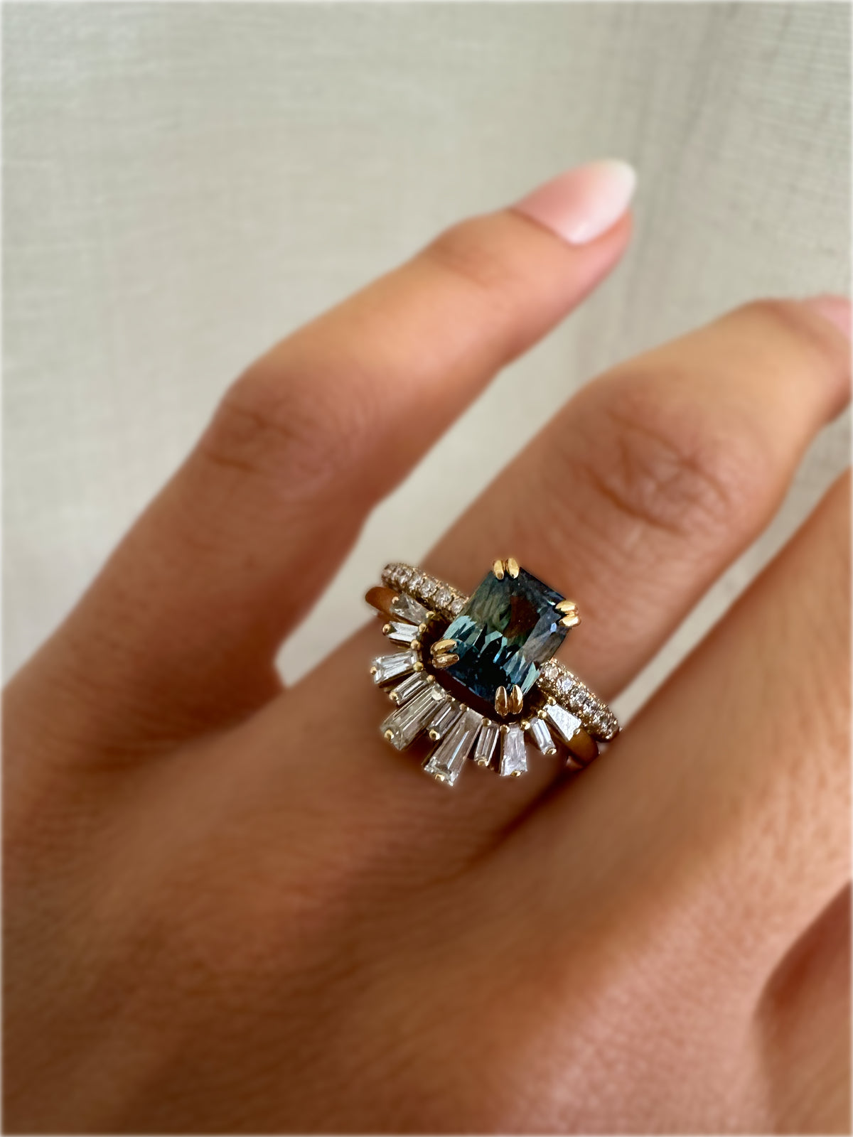 STELLA RING- 2.38ct — White Gold / Yellow Gold, Diamond / Sapphire