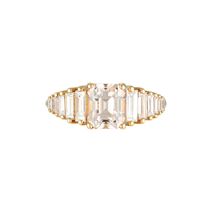 SUMMER ENGAGEMENT RING - Peach Sapphire — White Gold / Yellow Gold, Diamond / Sapphire