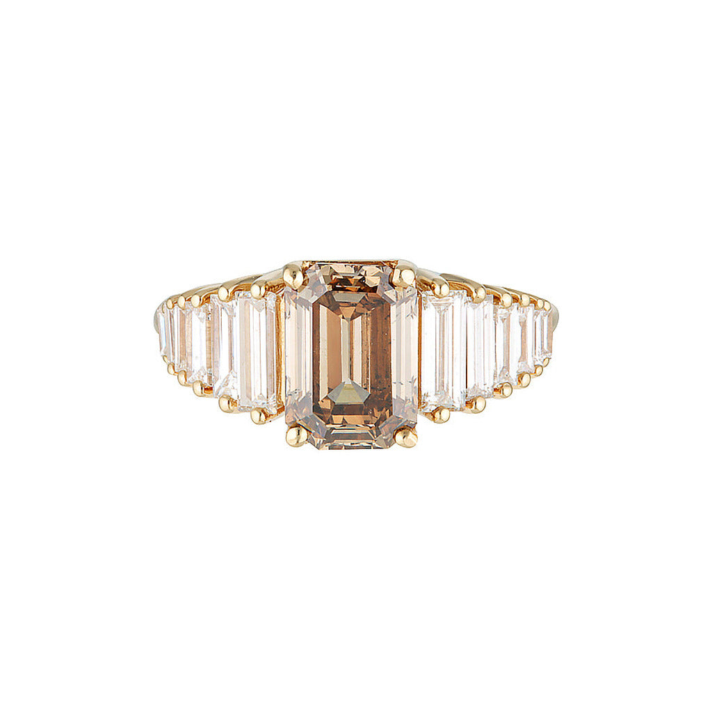 SUMMER ENGAGEMENT RING - Champagne Diamond — White Gold / Yellow Gold, Diamond
