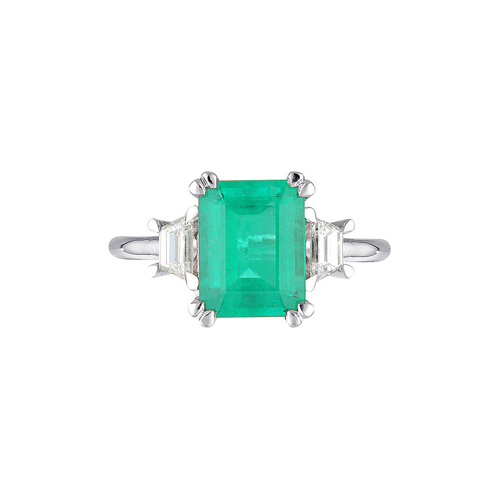 AUDREY TRILOGY RING — Yellow Gold, Emerald