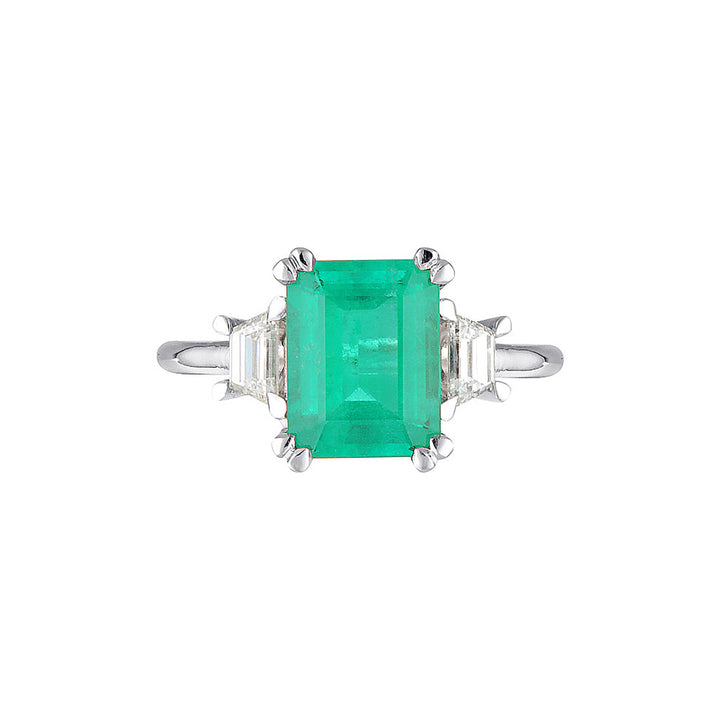 AUDREY TRILOGY RING — Yellow Gold, Emerald
