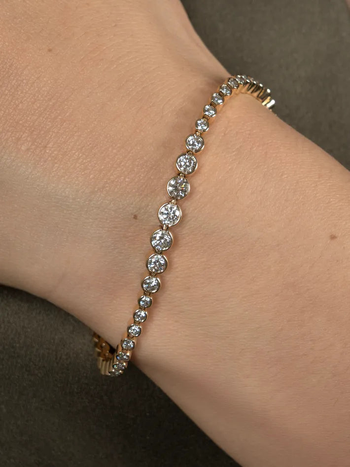 VIPER TENNIS BRACELET - Yellow & White Gold — White Gold / Yellow Gold, Diamond