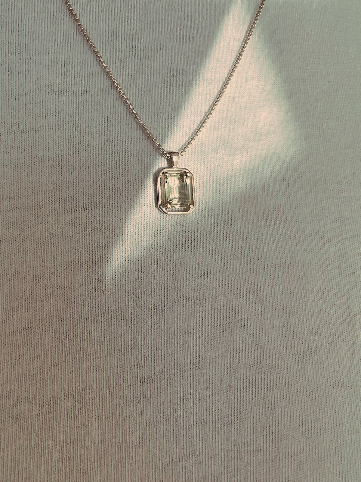 PRESLEY PENDANT NECKLACE -  Yellow & White Gold — White Gold / Yellow Gold, Quartz