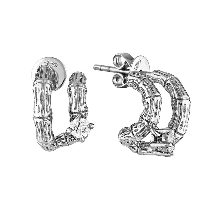 BAMBU HOOPS - Silver — Sterling Silver, Sapphire