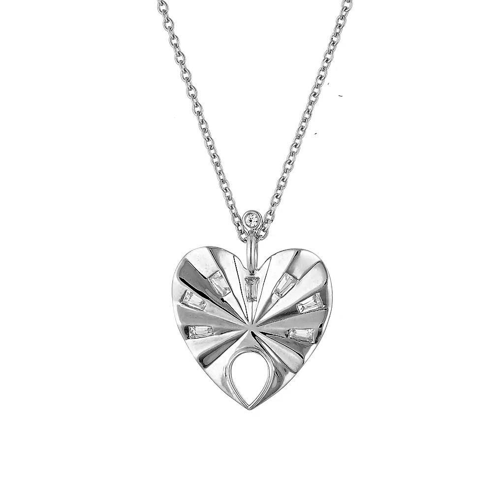 BEST FRIEND PENDANT — White Gold / Yellow Gold / Sterling Silver, Cubic Zirconia / Moonstone