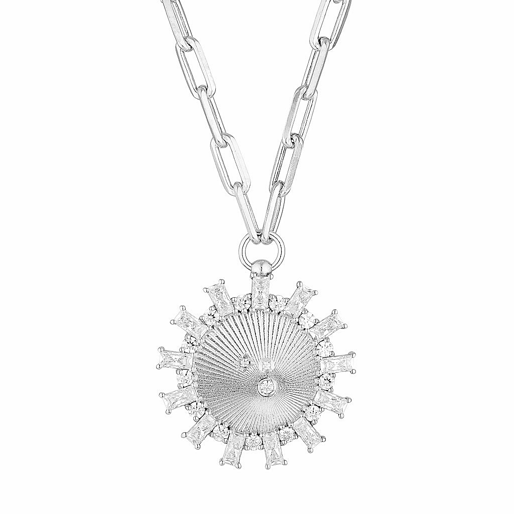 BIANCA PENDANT — White Gold / Yellow Gold / Gold Plated / Sterling Silver, Cubic Zirconia / Sapphire