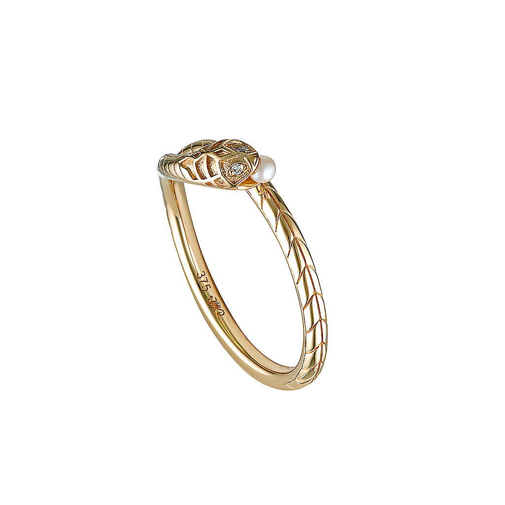 CLEOPATRA RING - Yellow & White Gold — White Gold / Yellow Gold, Diamond / Pearl