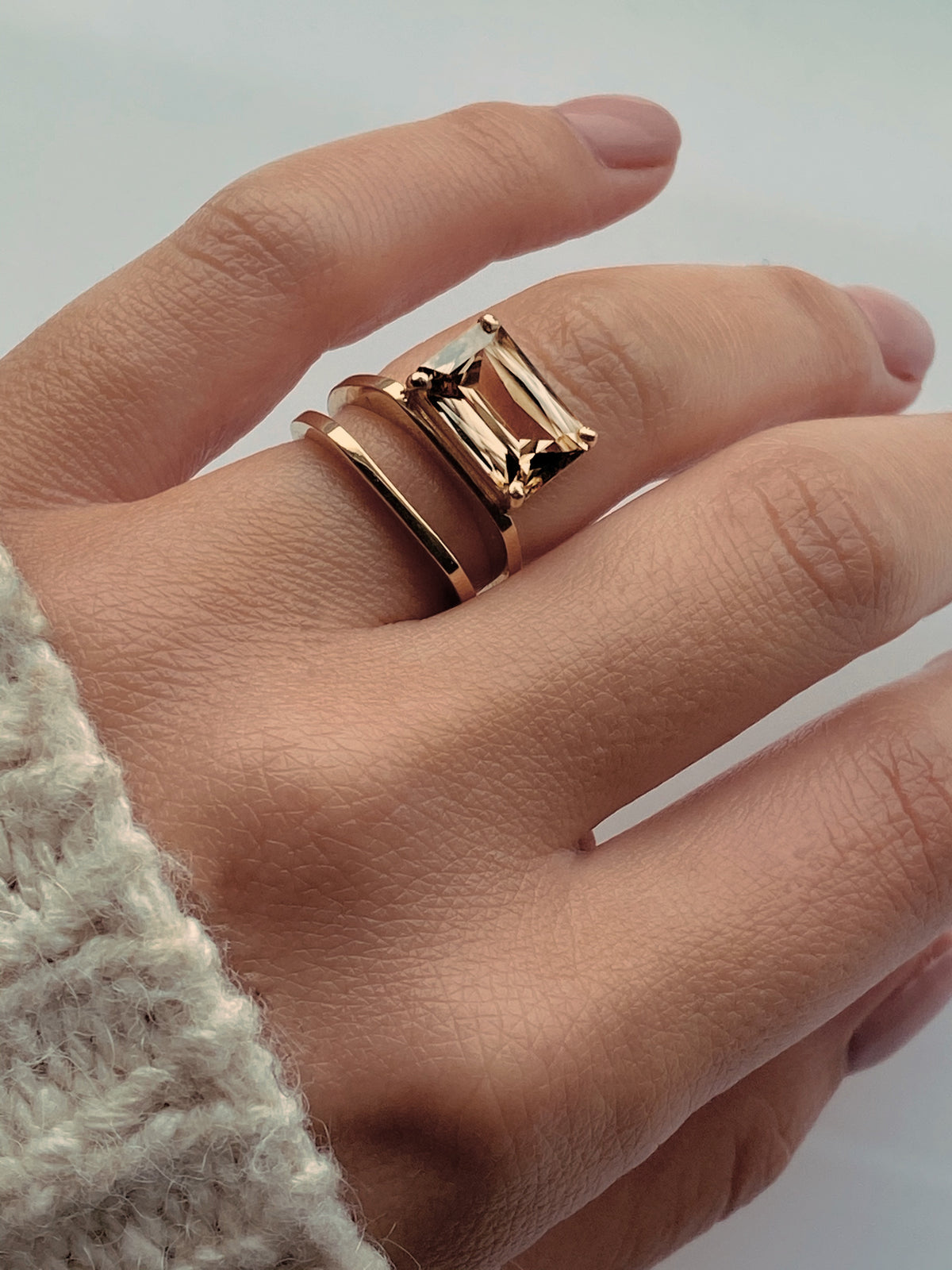 ZIGGY OPEN RING — Yellow Gold, Zircon