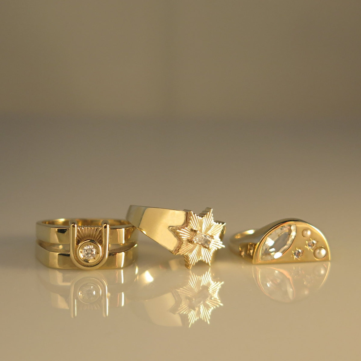 STARDUST RING - Yellow & White Gold — White Gold / Yellow Gold, Diamond