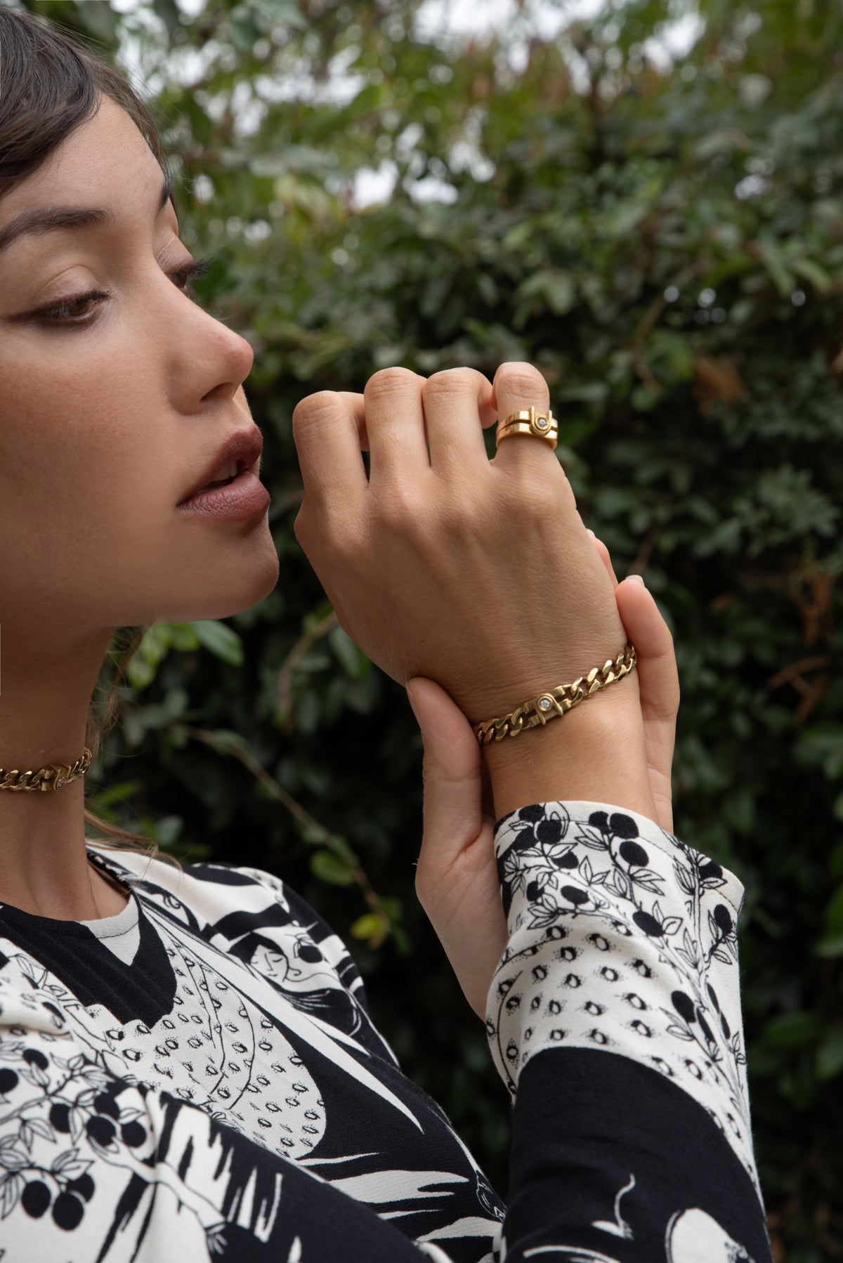 ELVIE CHAIN NECKLACE — Gold Plated / Sterling Silver, Sapphire