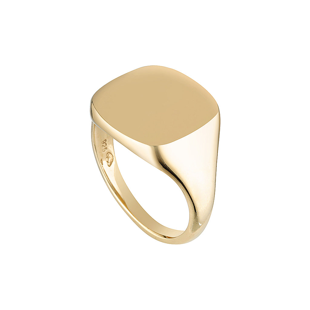 GALLAGHER SIGNET RING - Yellow & White Gold — White Gold / Yellow Gold