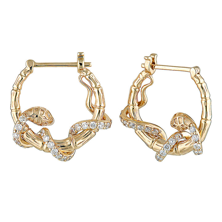 HYDRA HOOPS - Yellow & White Gold — White Gold / Yellow Gold, Diamond / Pearl