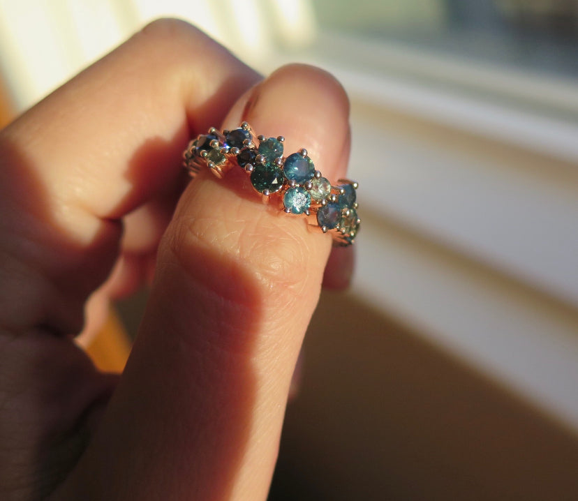 CONSTELLATION RING- SAPPHIRE — Rose Gold / White Gold, Diamond / Sapphire