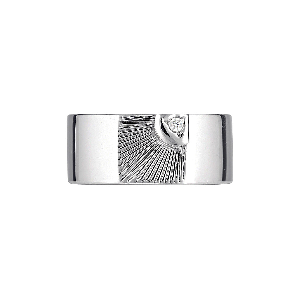 LENNON SIGNET RING - Yellow & White Gold — White Gold / Yellow Gold, Diamond