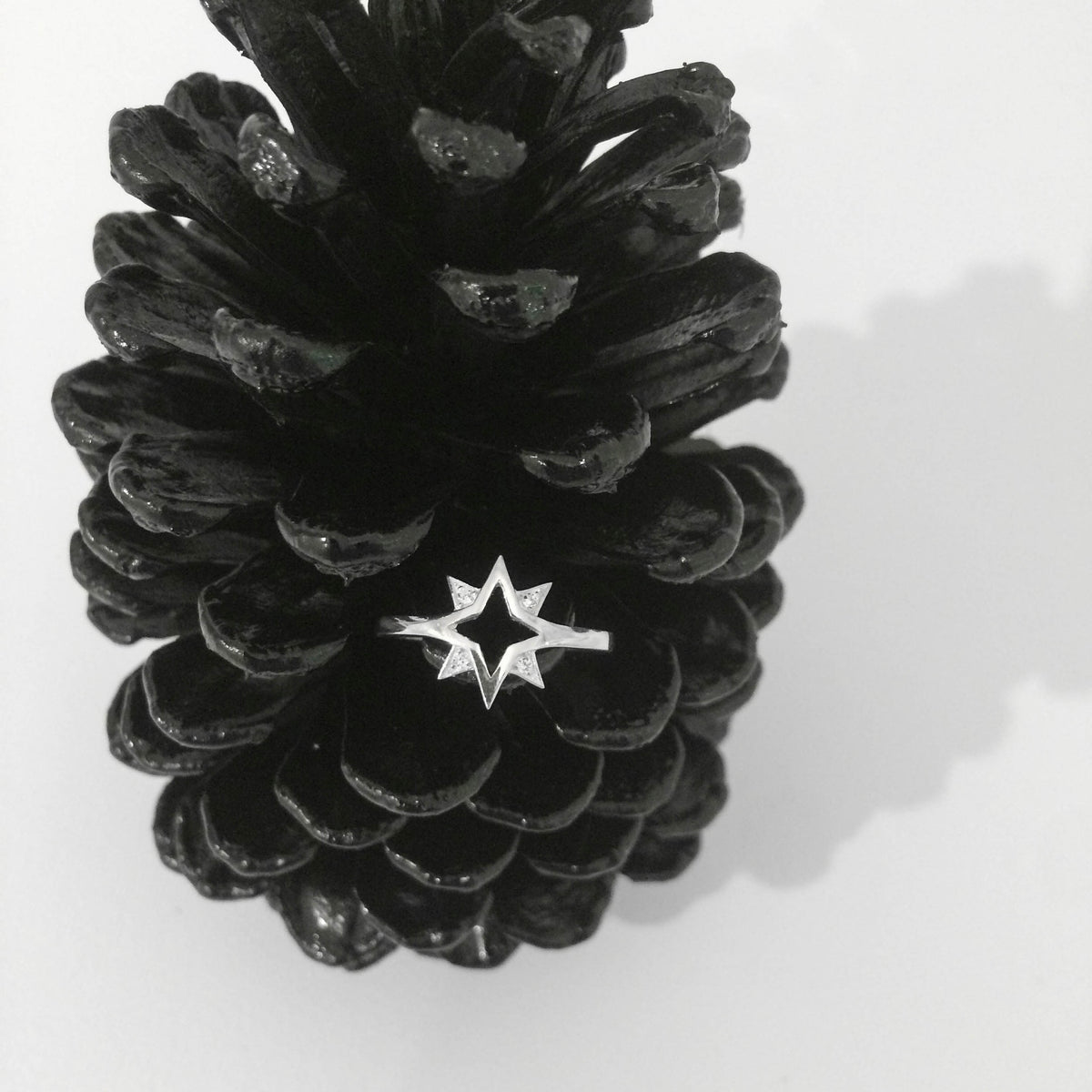 NORTH STAR RING — Sterling Silver, Cubic Zirconia