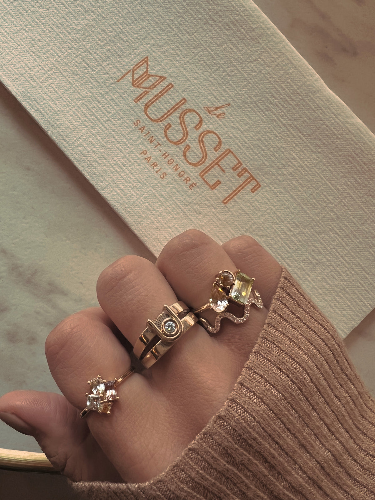 SAINT GERMAIN CLUSTER — Yellow Gold, Sapphire