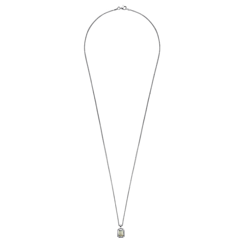 PRESLEY PENDANT NECKLACE -  Yellow & White Gold — White Gold / Yellow Gold, Quartz