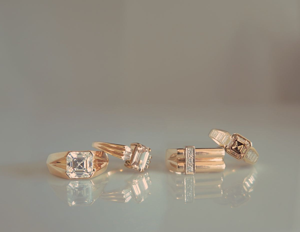 ANDY SIGNET RING (final payment) — Yellow Gold, Diamond / Sapphire