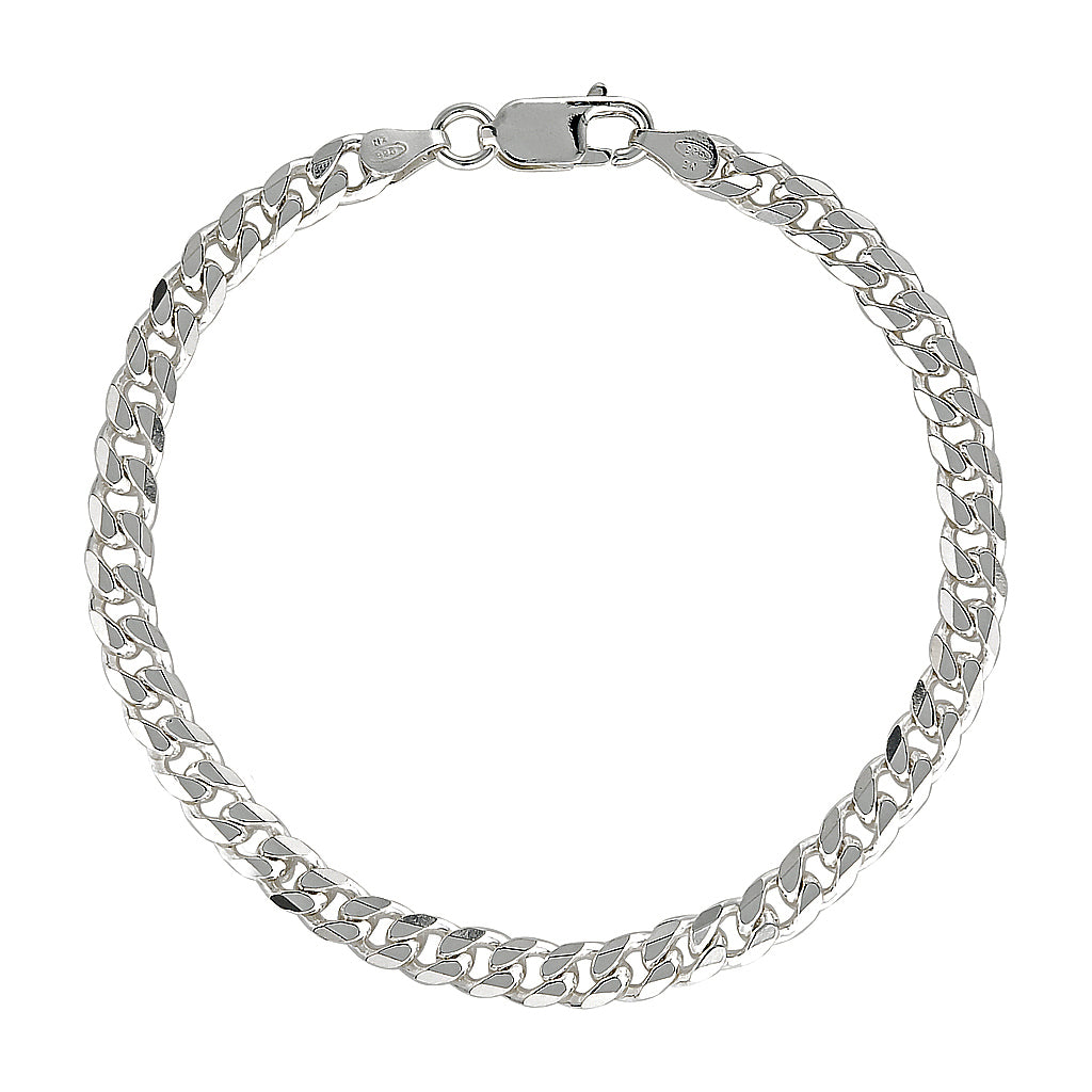 Made in Italy 210 Gauge Cuban Curb Chain Bracelet in Solid Sterling Silver  - 7.5
