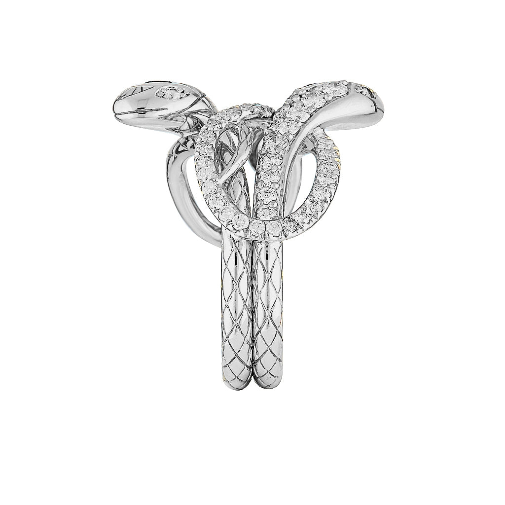 SERPENTINE RING - 18K Yellow Gold — White Gold / Yellow Gold, Diamond / Sapphire