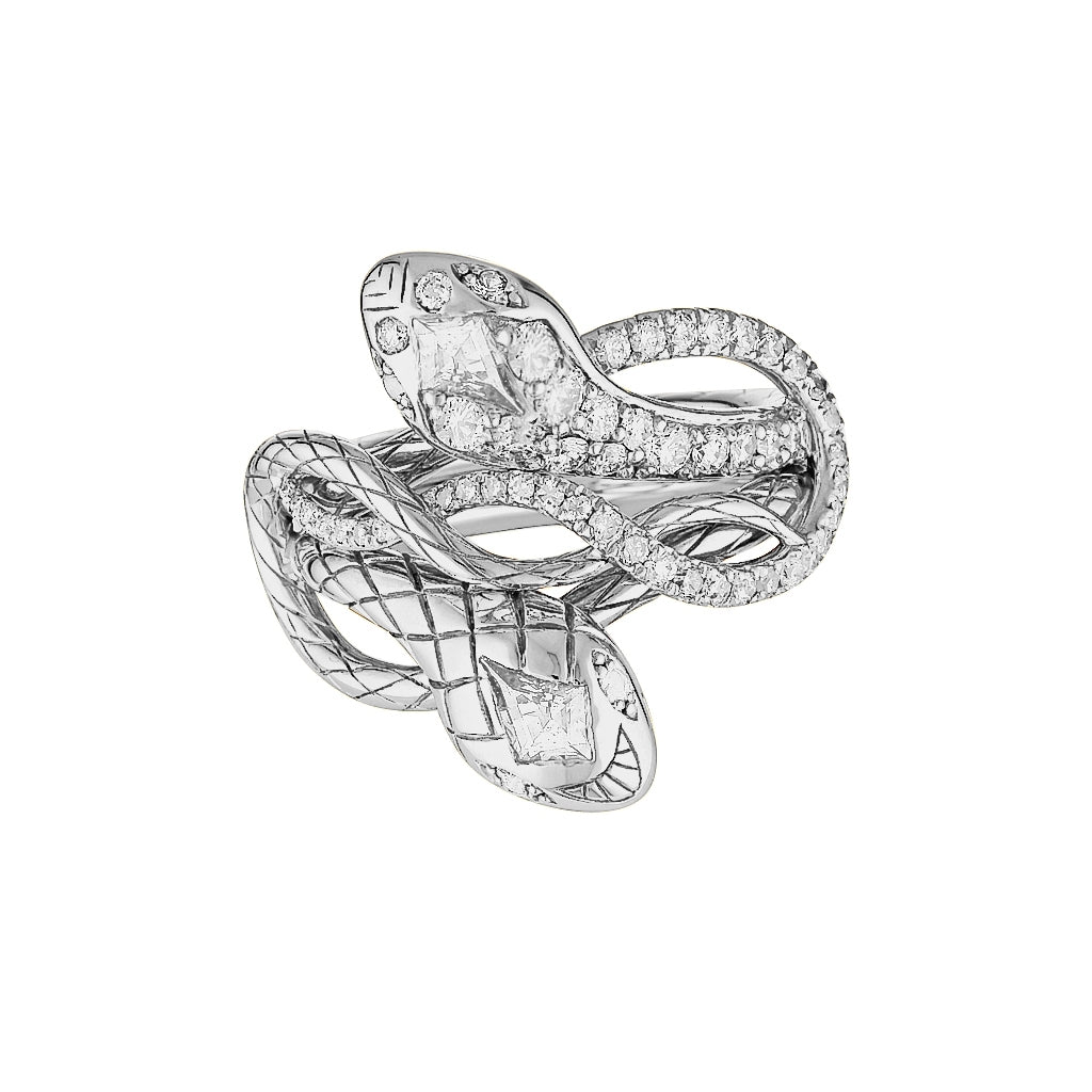 SERPENTINE RING - 18K Yellow Gold — White Gold / Yellow Gold, Diamond / Sapphire