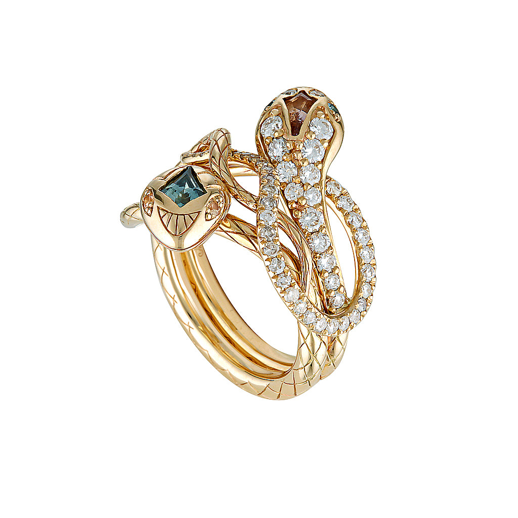 SERPENTINE RING - LIMITED EDITION — Yellow Gold, Diamond / Sapphire