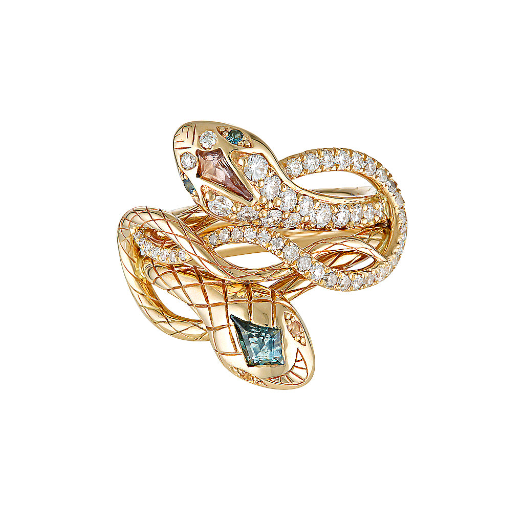 SERPENTINE RING - LIMITED EDITION — Yellow Gold, Diamond / Sapphire