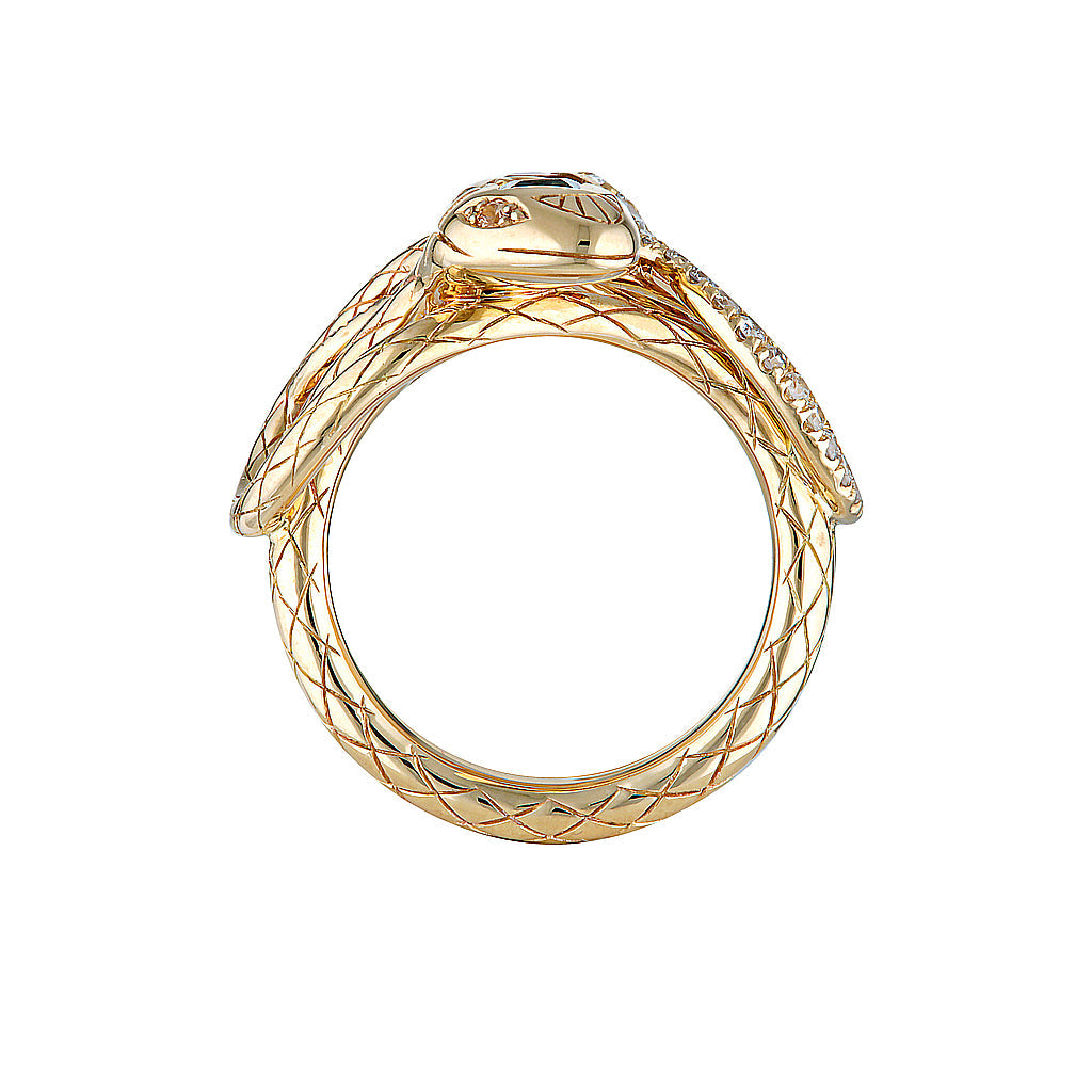SERPENTINE RING - 18K Yellow Gold — White Gold / Yellow Gold, Diamond / Sapphire