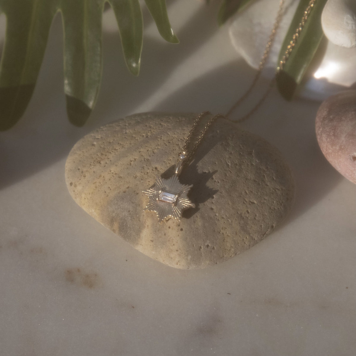 STARDUST PENDANT - Yellow & White Gold — White Gold / Yellow Gold / Gold Plated, Diamond / Sapphire