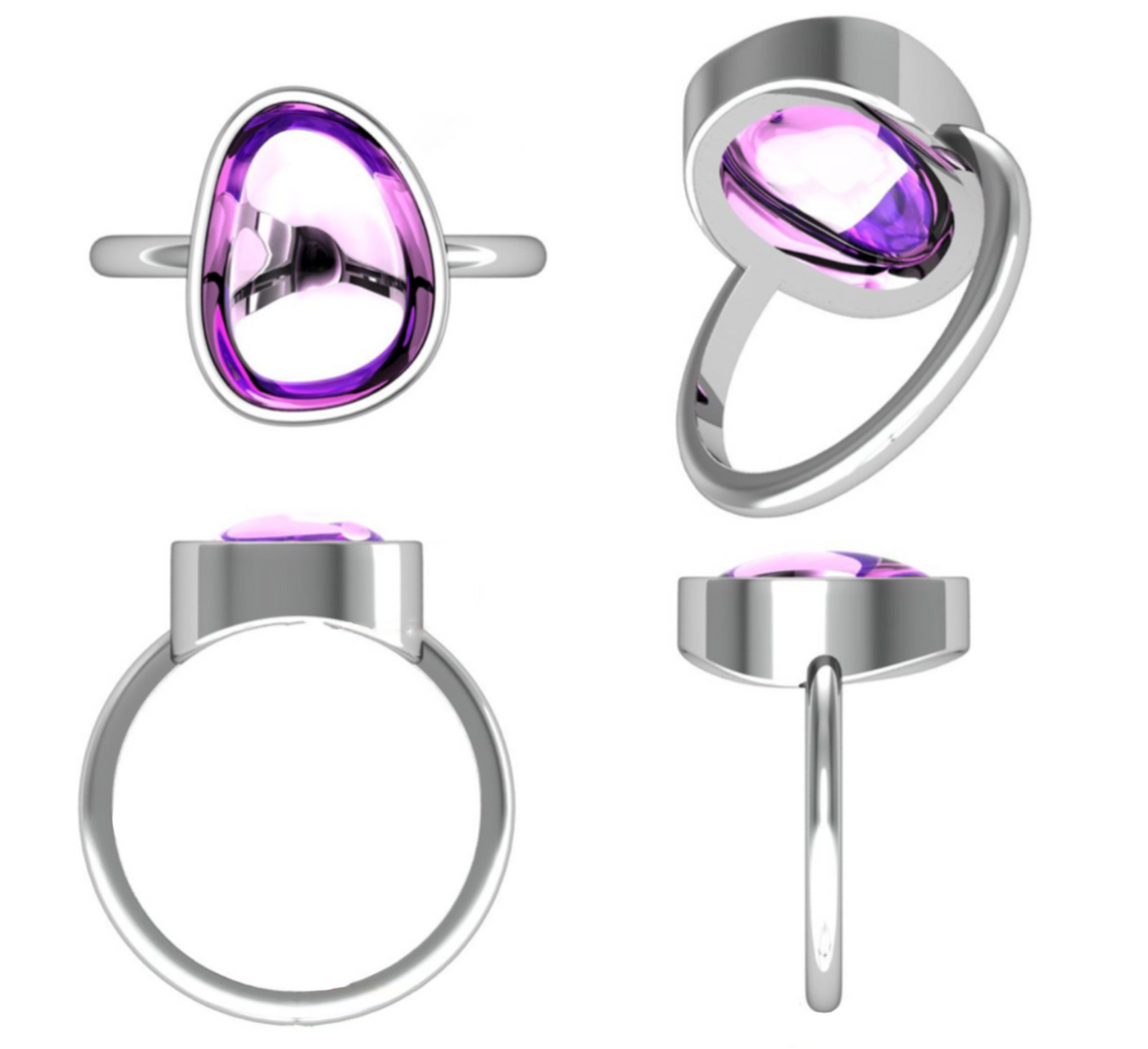 Freeform Opal Bezel Ring in 9k Yellow gold — Yellow Gold, Opal