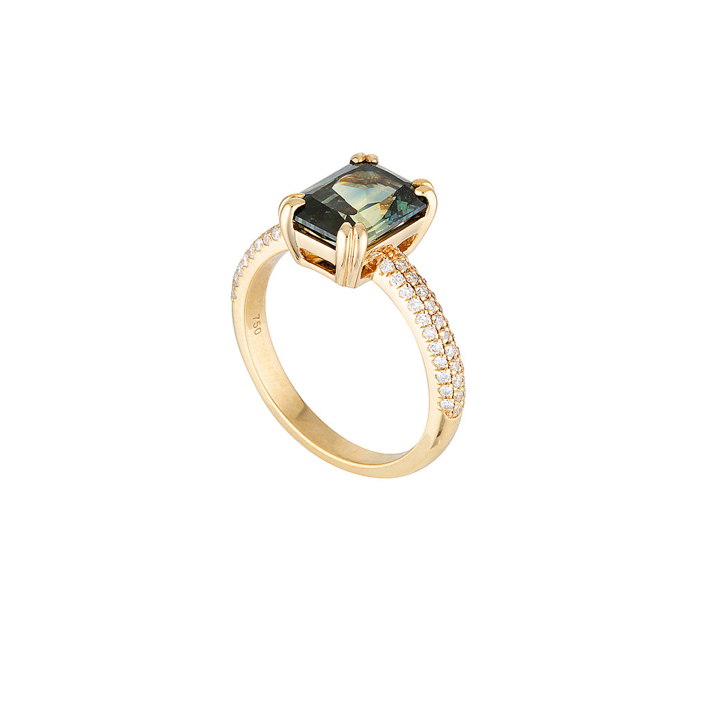 STELLA RING- 2.90ct — White Gold / Yellow Gold, Diamond / Sapphire