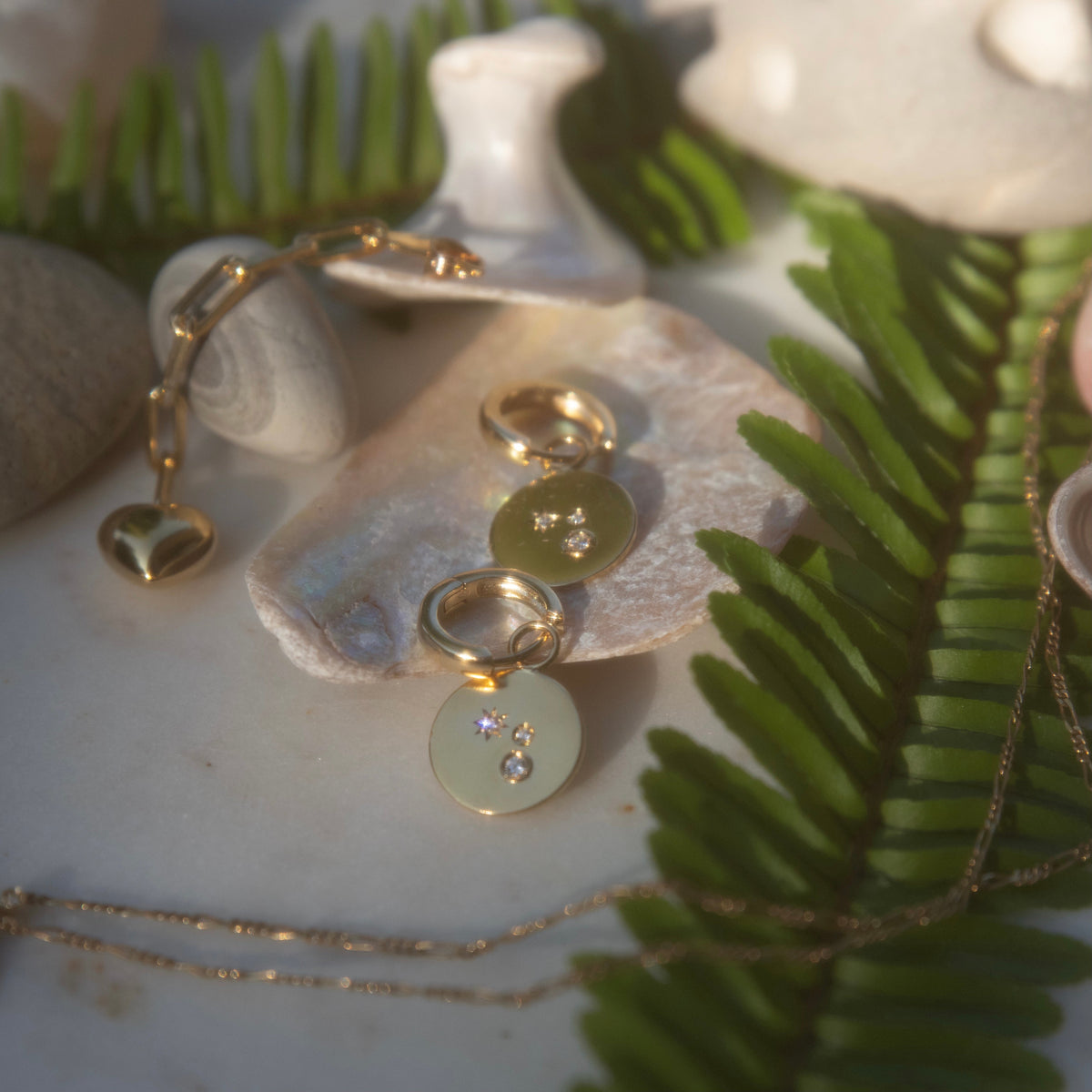 STEVIE HOOP - Yellow & White Gold — White Gold / Yellow Gold / Gold Plated, Diamond / Sapphire