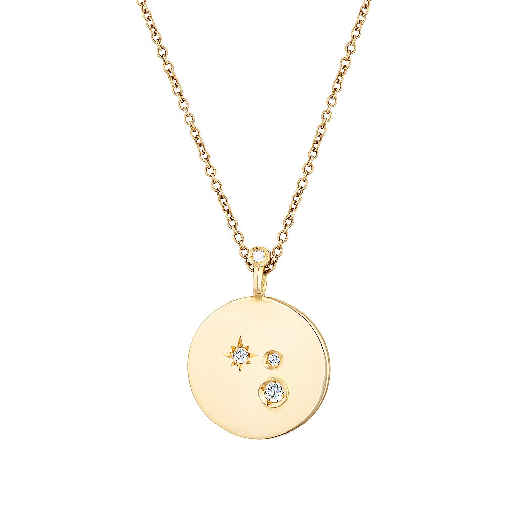 STEVIE PENDANT- Yellow & White Gold — Rose Gold / White Gold / Yellow Gold, Diamond