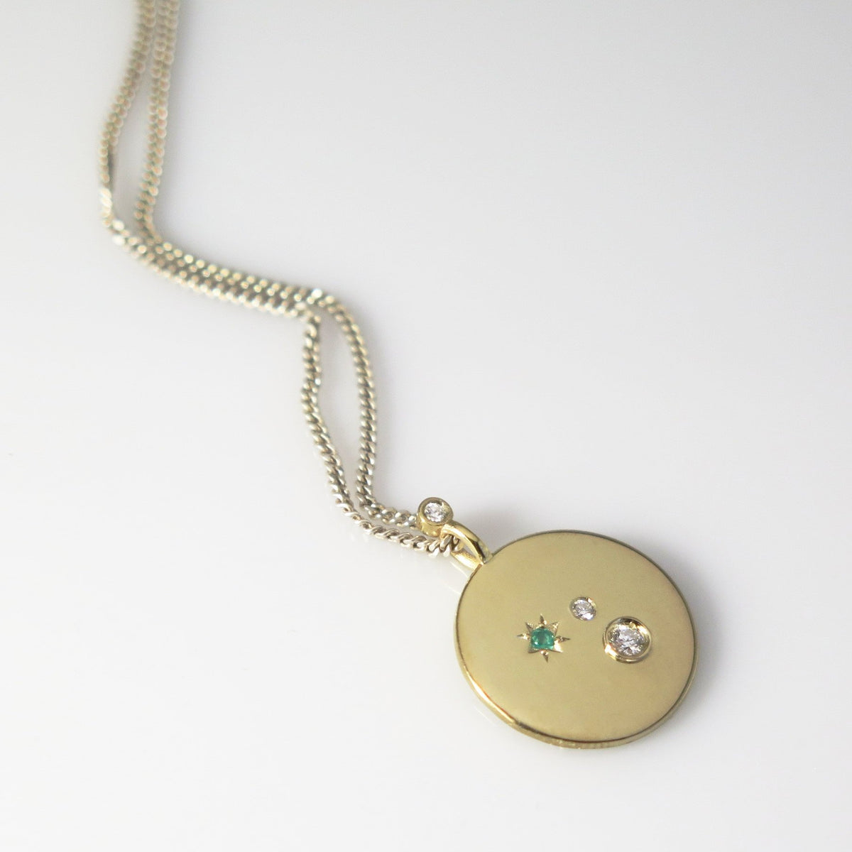 STEVIE PENDANT- Yellow & White Gold — Rose Gold / White Gold / Yellow Gold, Diamond