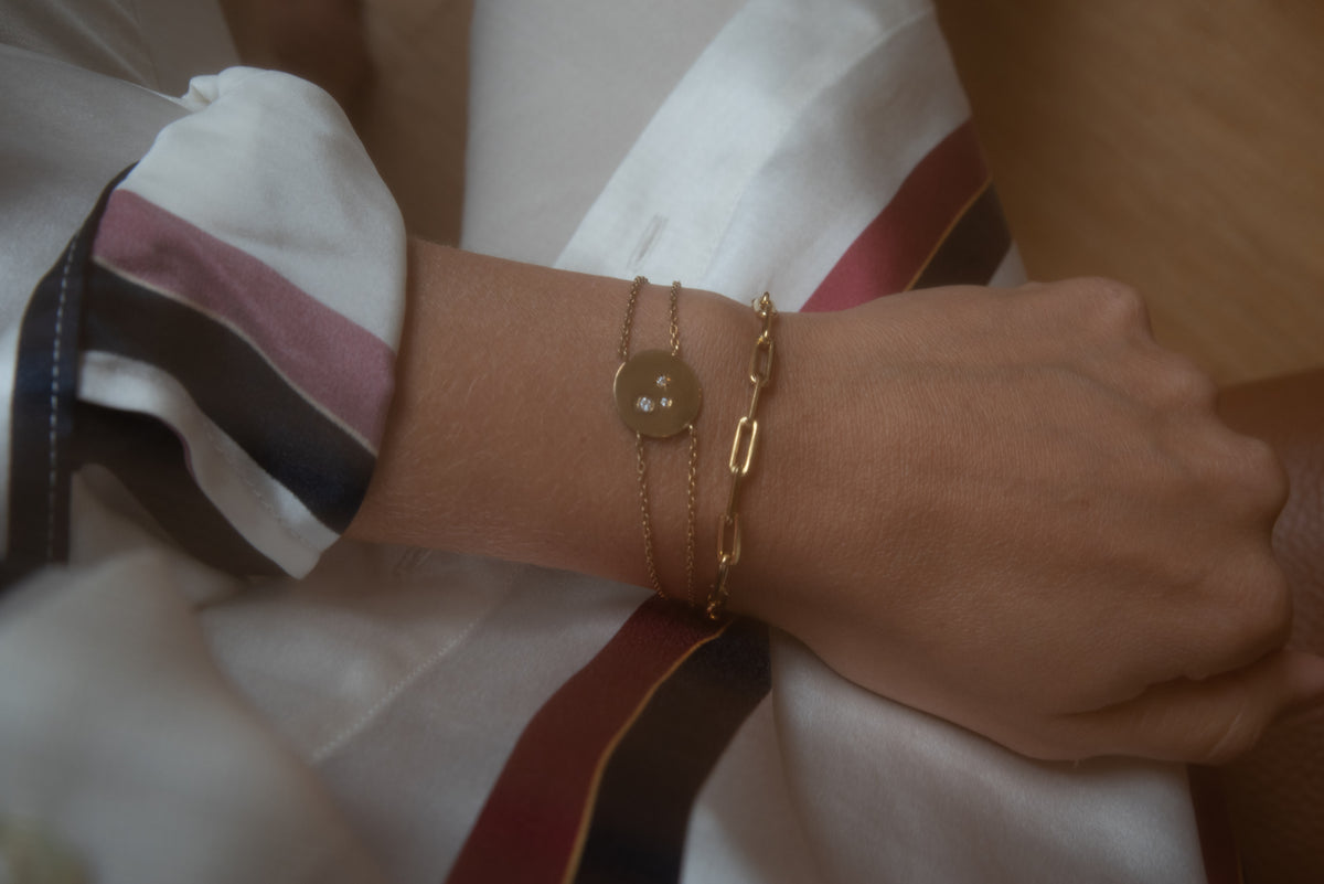 STEVIE BRACELET — White Gold / Yellow Gold / Gold Plated / Sterling Silver, Diamond / Sapphire