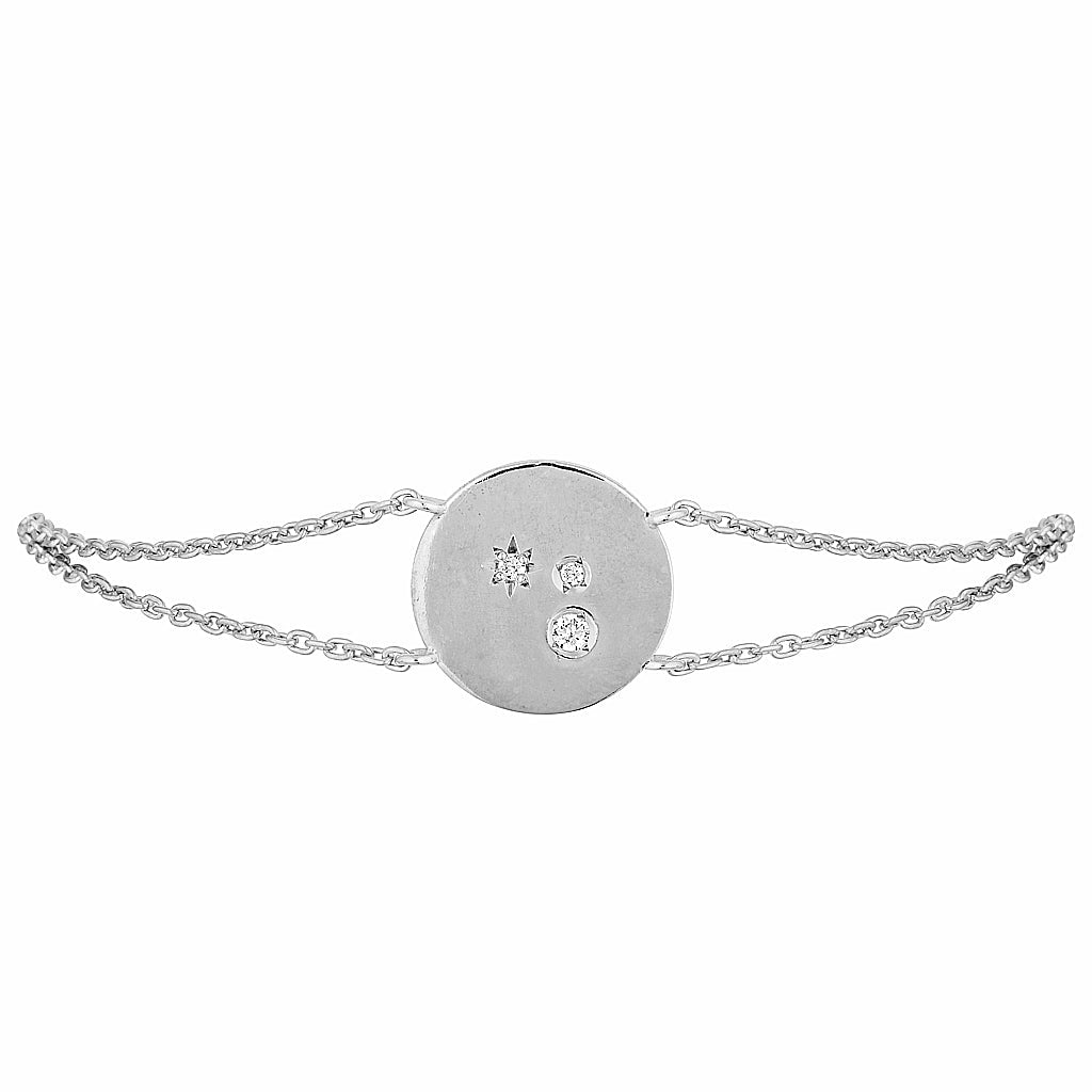 STEVIE BRACELET - Yellow & White Gold — White Gold / Yellow Gold / Gold Plated, Diamond / Sapphire