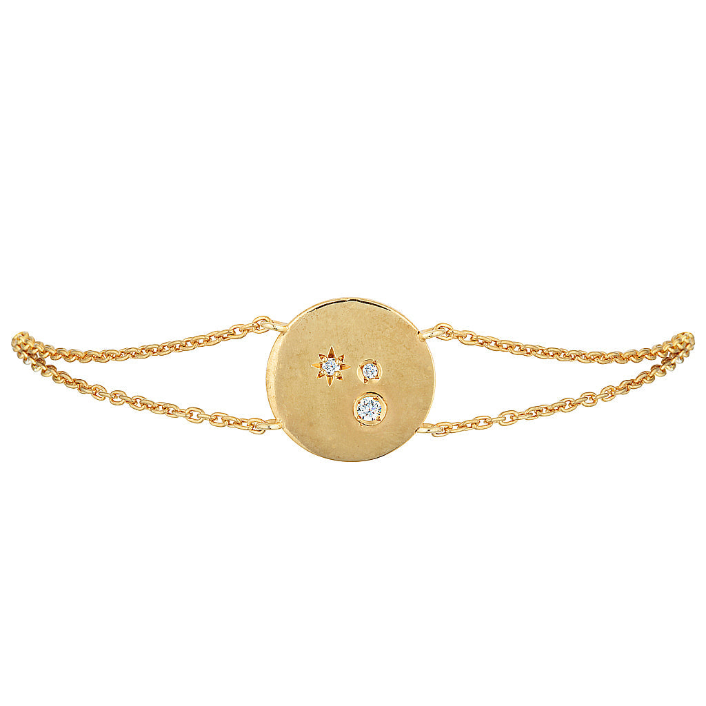 STEVIE BRACELET - Yellow & White Gold — White Gold / Yellow Gold / Gold Plated, Diamond / Sapphire