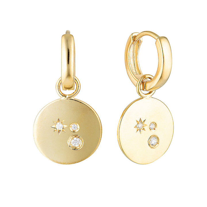 STEVIE HOOP - Yellow & White Gold — White Gold / Yellow Gold / Gold Plated, Diamond / Sapphire